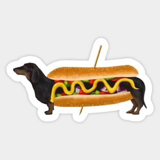 Funny Dachshund Hot Dog Sticker